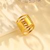 Irregular Texture Wave Opening Ring,Gold Color Stainless Steel Geometric Rings,Women's Jewelry Accessories Gifts