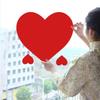 BESTonZON Wall Glass Perfect for Interior Atmosphere Photo Set of 12 Stickers, Heart-Shaped Stickers, Red, Removable, Cute, Valentine's Day, Weddings,