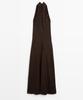 Masimodutti Halterneck Waistband Midi Dress
