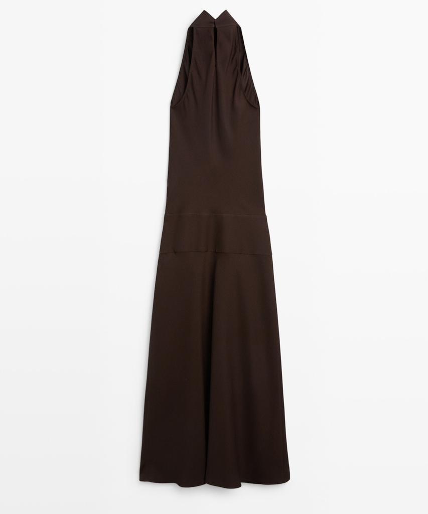 Masimodutti Halterneck Waistband Midi Dress