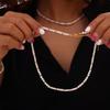French Elegance Mother-of-Pearl Bead Titanium Steel Necklace & Bracelet Set – Women's Versatile Niche Design Jewelry, INS Style