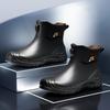 New Men Riding Rain Boots Plus Cotton Warm Non-slip Waterproof Shoes Mid-tube Work Shoes Rain Boots Motorcycle Protective Boots