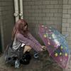 2KWEIRD Y2k Harajuku Kawaii Striped Hoodie Women Japanese Fashion Patchwork Cartoon Print Sweatshirt