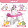Children's projection painting table, pony shape, graffiti drawing board, electric with music, wipeable drawing board, baby earl