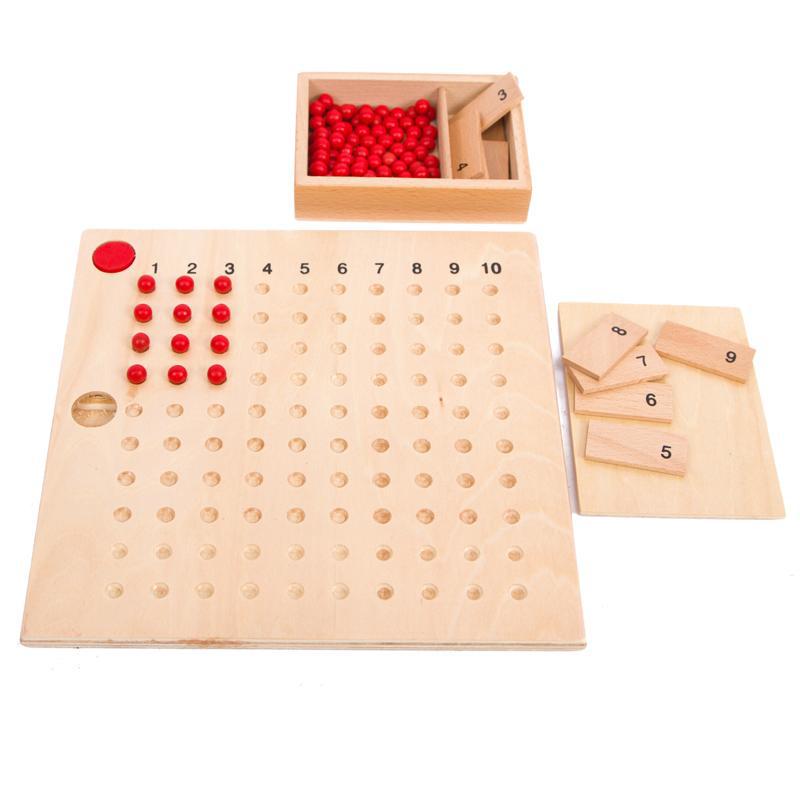 Montessori Math Educational Wooden Blocks: Multiplication & Division Board for Infants & Toddlers