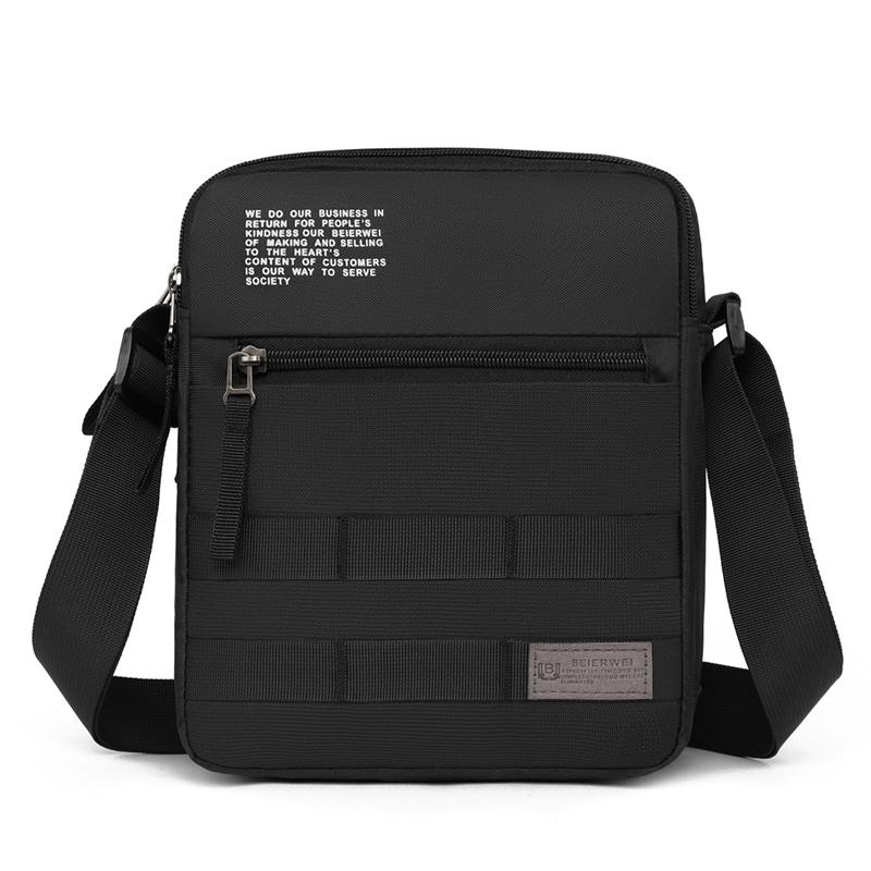

Мужская легкая сумка кроссбоди многослойная нейлоновая повседневная модная деловая поездка прочная сумка на плечо со съемным ремнем чёрный