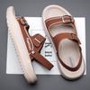 Men's Sandalias High Quality Cowhide Sandals Outdoor Non-slip Beach Sandals for Men Summer Casual Driving Shoes Slippers for Men