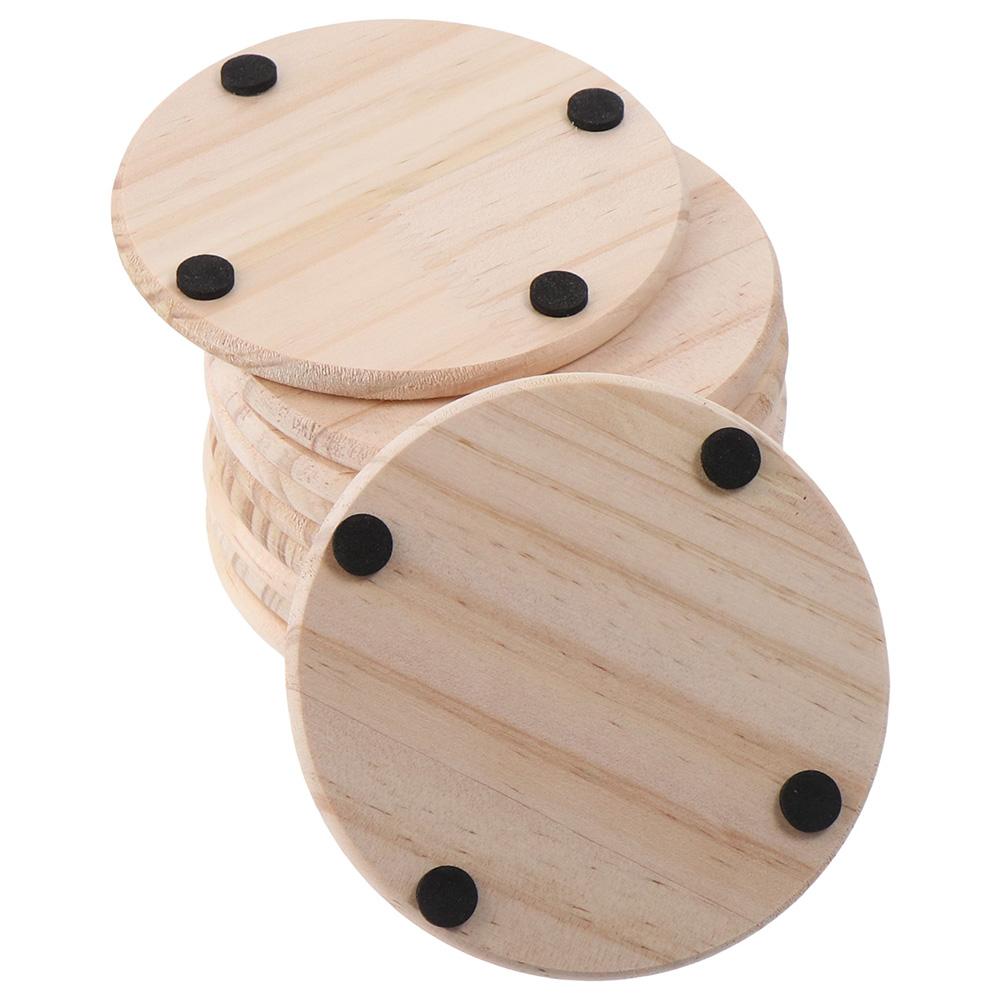 Burlywood Unfinished Wood Round Wood Kit DIY Coasters  Crafts