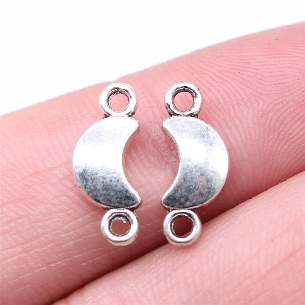 20pcs Moon Charms For Jewelry Making Tibetan Bronze Silver Color Pendants Antique Jewelry Making DIY Handmade Craft