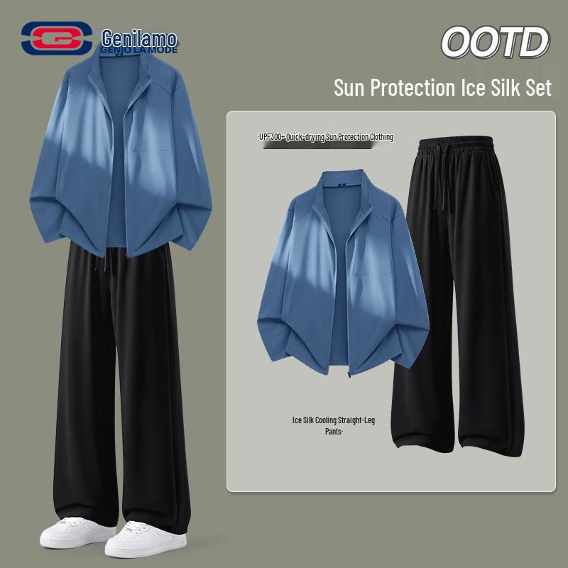 Men s Casual Zip-Up Sportswear Set M