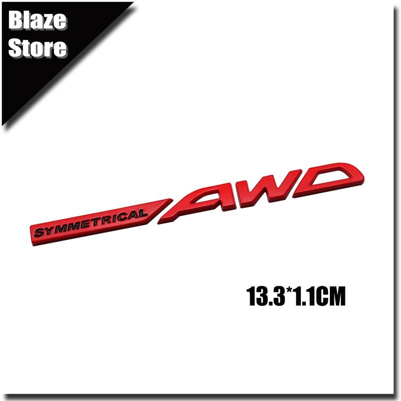 3D Metal Symmetrical AWD Badge Car Tailgate Car Sticker For BRZ XV Outback Forester Asahi Panther WRX Impreza