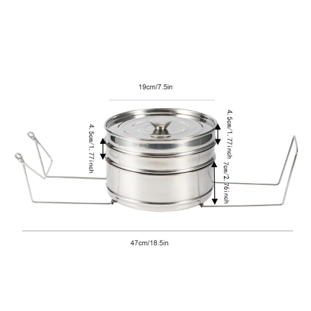 Stainless Steel Steamer Cooker Silver Large Capacity Steamer Insert Pans Stackable Layered Steaming Steamer Inserts Set