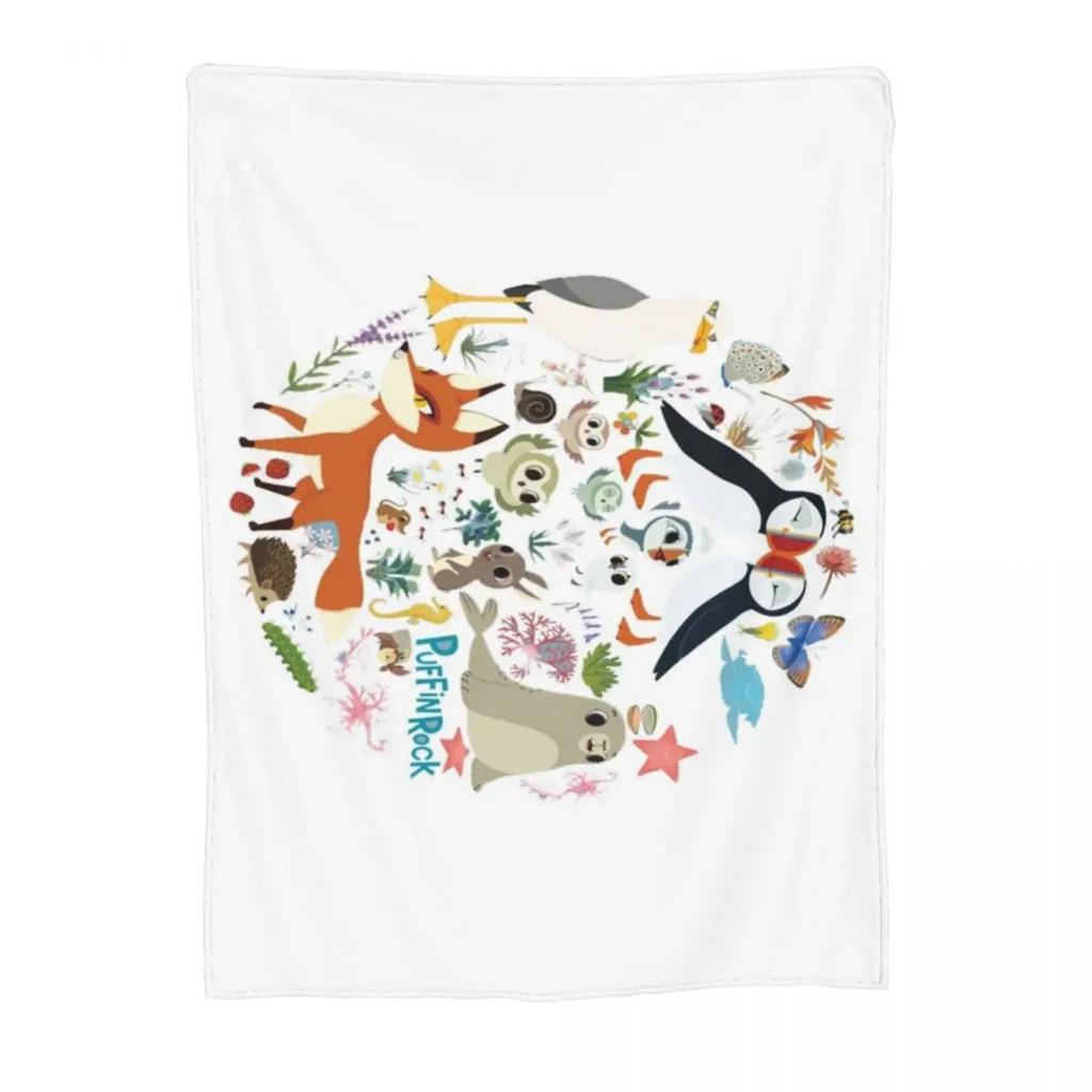 Puffin Rock Gift for Fans Puffin Rock Characters Throw Blanket Luxury Designer Blanket Soft Big Blanket