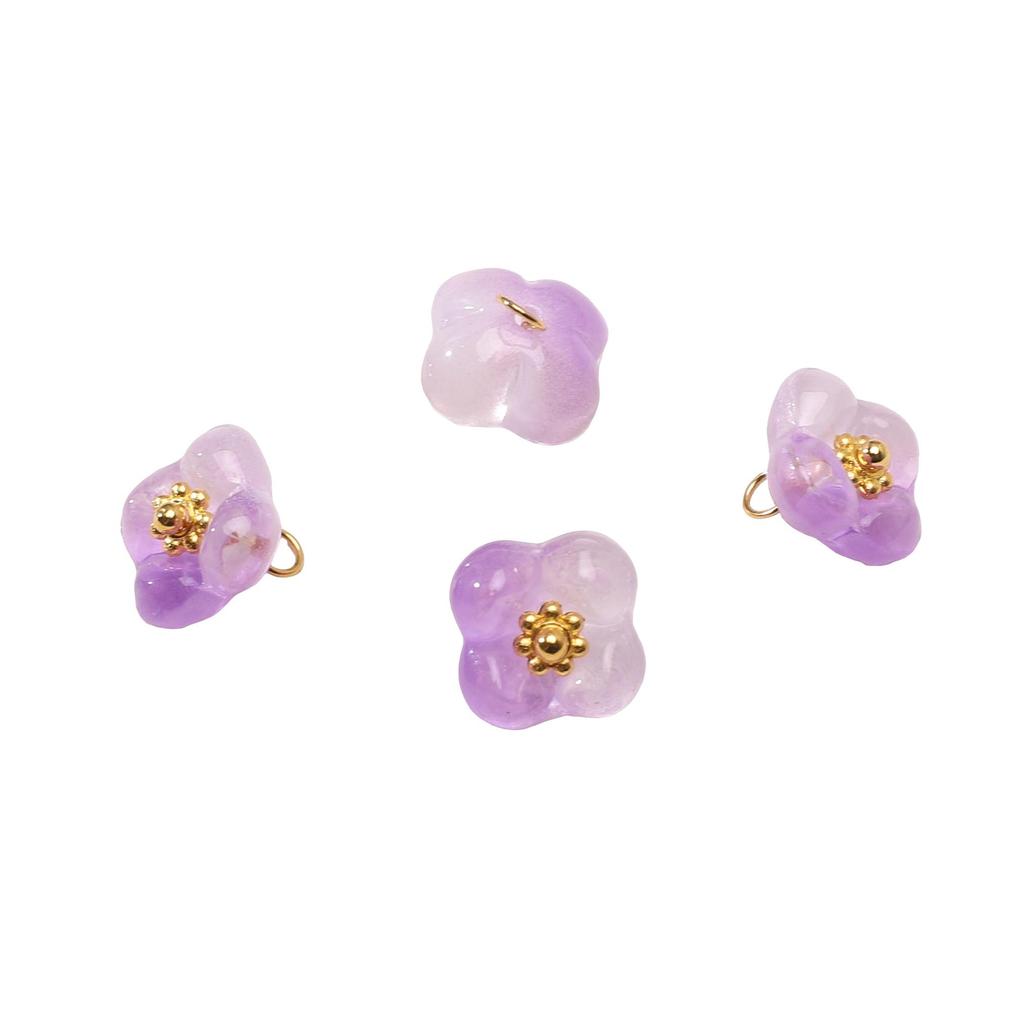 5 Pezzi Perline di Vetro Ciondoli Fiore Per Braccialetti Collane Fai da Te Creazione Gioielli
