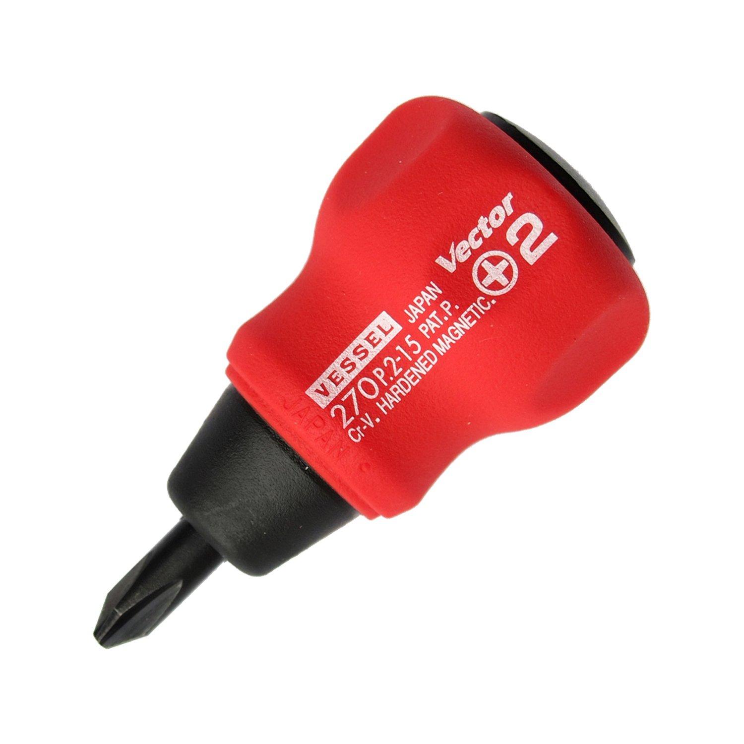 VESSEL Vector Stubby Screwdriver x 15 +2 B-270