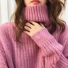 High Neck Loose Slouchy Style Ladies Sweaters Solid Colour Thickened Casual Peplum Knitted Bottoming Shirt Can Be Worn Outside Warm Tops