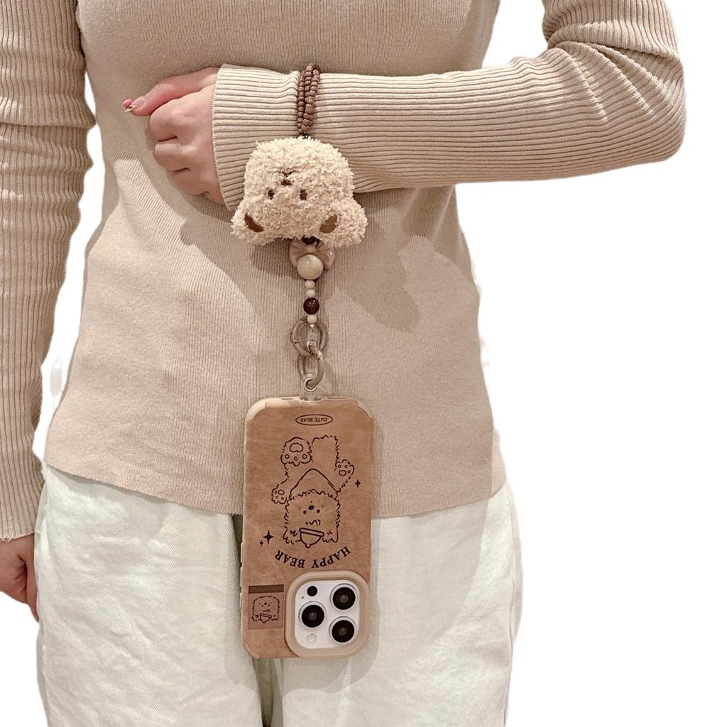 Brown Line Hat Bear for IPhone16/15 Mobile Phone Case for Apple 14/13promax Cartoon 11