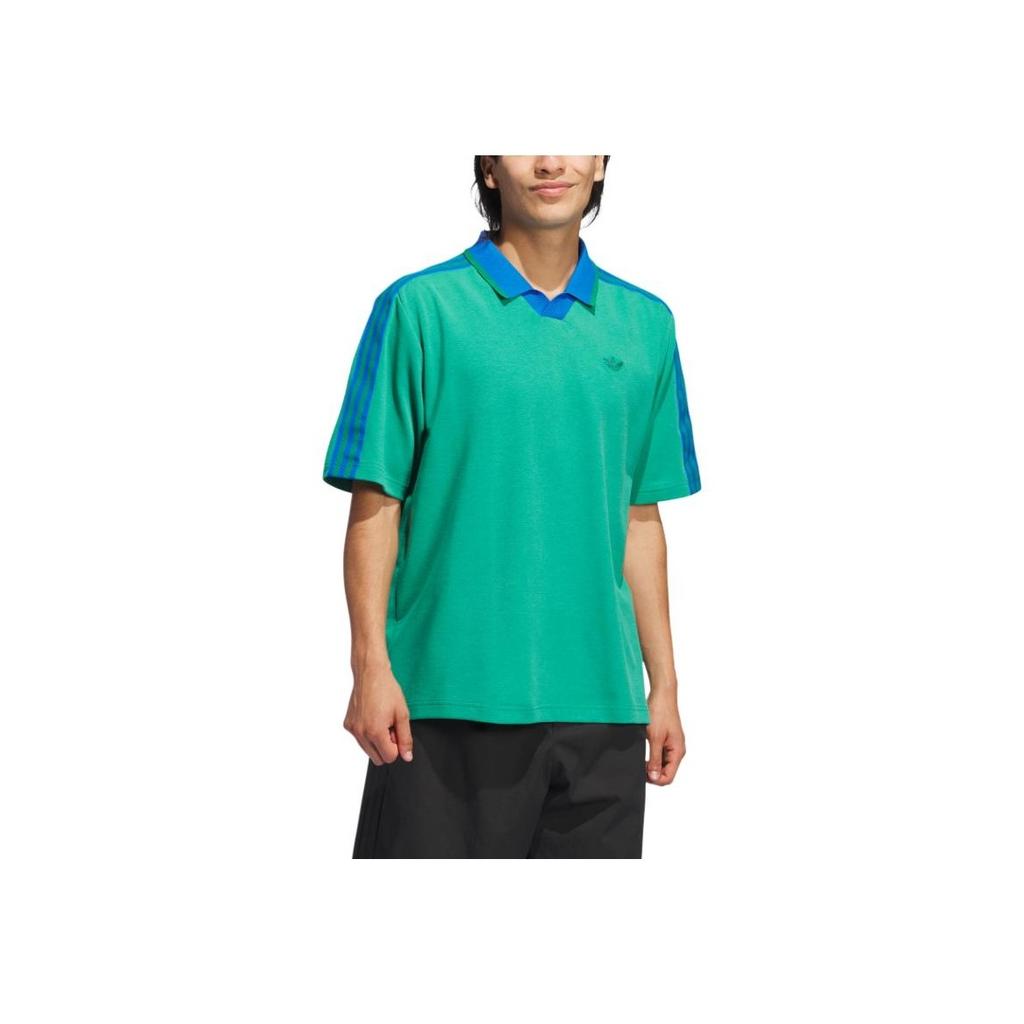 Adidas Originals Ss24 Rolling Links Series Logo Pullover Sports Polo Shirt Men Polo Shirts Smoke-Green IZ3006