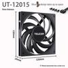 TEUCER 12015 15mm Leiser Schwarzer Desktop-PC-Lüfter mit Temperaturregelung
