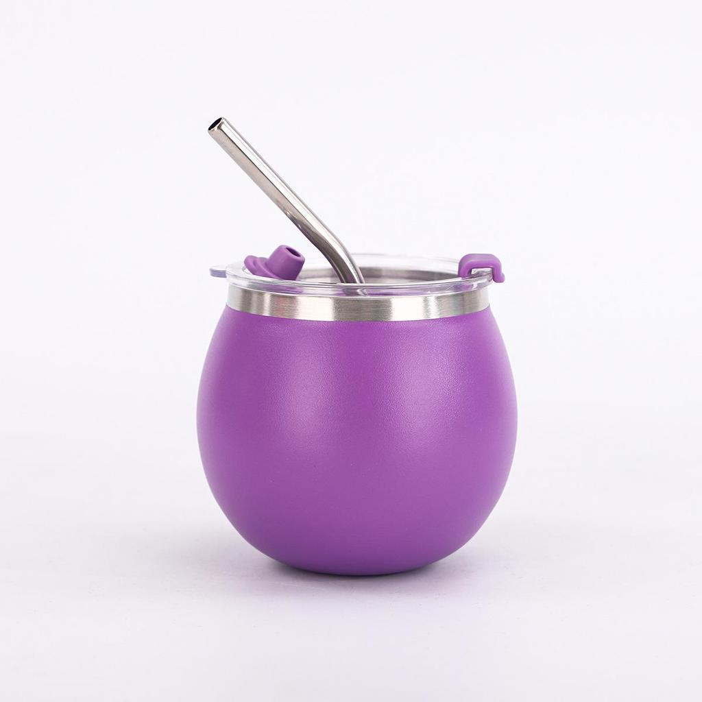 180ml Mini Egg Cup with Straw - Compact 304 Stainless Steel Thermos Cup for Maté