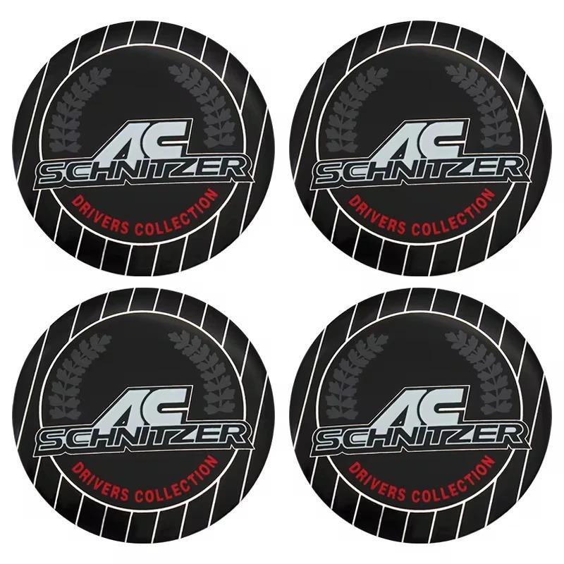 4Pcs 56mm 60mm Car Wheel Center Hub Caps Badge Rim Cover Sticker For AC SCHNITZG30 E36 E46 F10 F11 F20 F30 G68 Accessories