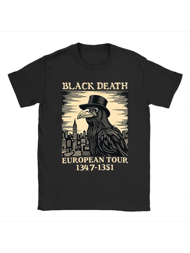 Vintage pattern Tshirt featuring the Black Death  Medieval History Meme Tshirt from the European journey from  to S