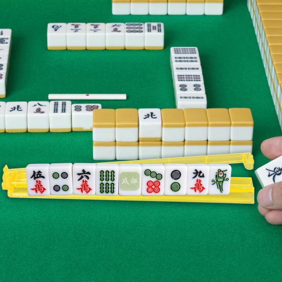 Mahjong Rack Pusher Clear Acrylic Heavy Duty Portable Multifunctional American Mah Jongg Tile Holder Push Ruler Mahjong Accessories