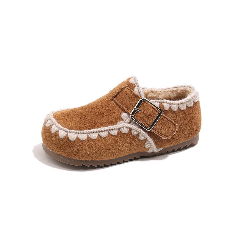 Baby Cotton Shoes Winter Korean Style Flats Shoes for Princess Girls Braided Lace Bordered Shoes Plush Soft Sole Sneakers I10023