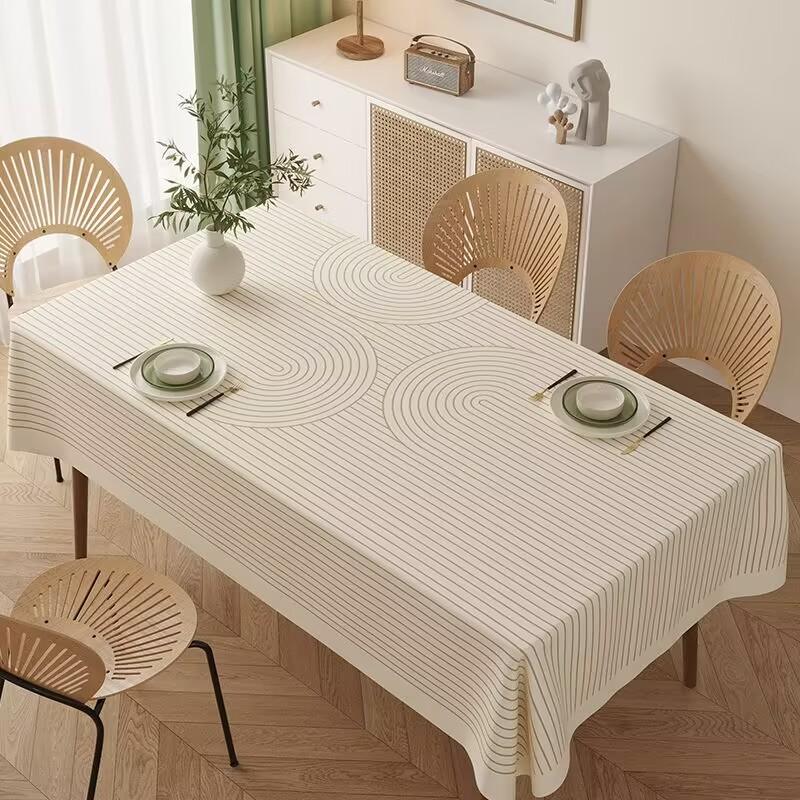 PVC Rechthoekige Eettafel Tafelkleed Oliebestendig Tafelblad Beschermdoek Huishoudelijk Plastic High-end Kant Tafelkleed Mat