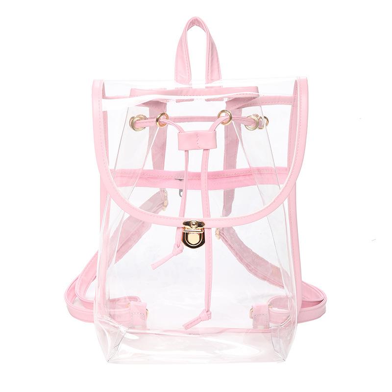 Schoolbag1010 Summer Jelly Backpack Japan and South Korea New Transparent Bag Contrasting Color Backpack Casual Women's Bag Wholesale