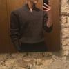 Men's High-End White Half-Turtleneck Zipper Knit Pullover Sweater, Fashionable and Versatile Long-Sleeved Jacket
