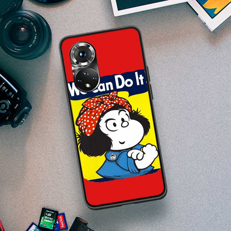 Cute M-Mafaldas Phone Case For Huawei P Smart 2021 Y5 Y6 Y7 Y9 Honor 50 20 Pro 10 10I 9 9X Y9S 8 8A 8X 8S 7S Cover