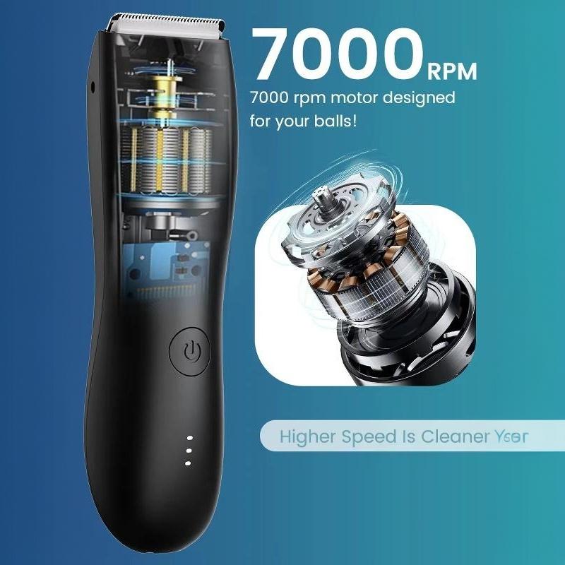 Waterproof Electric Body Hair Trimmer With Rechargeable Base Adjustable Guide Combs For Men Daily Personal Grooming At Home