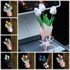 Simulation Artificial Tulip Bouquet Realistic Fake Flower Bunch Tulip Bucket Bouquet  Dining Table