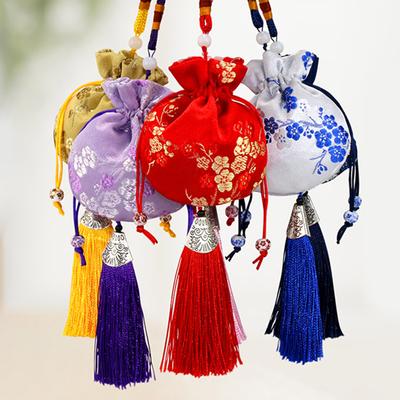 Vintage Floral Satin Storage Bag Empty Drawstring Pouches Sachet Hanging Ornament Jewelry Packing Bag Wedding Candy Gift Bags
