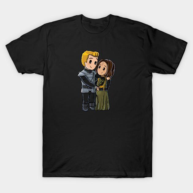 

Men Black Print T-shirt Prophecy B Elanna And Tom No-Cut Transfer Paper Print Cotton Tshirt M чёрный