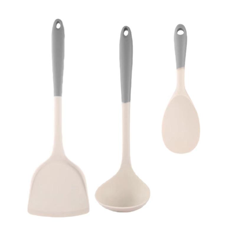 2/3/4Pieces Silicone Kitchen Utensil Set With Non-Stick Pans Silicone Spatula Soup Ladle Slotted Spoon Outdoor Tableware