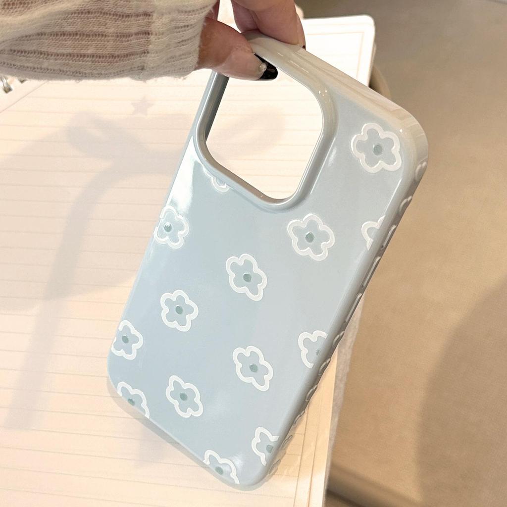 Einfache blaue Blumenhülle für iPhone 17 iPhone 17 Pro Max