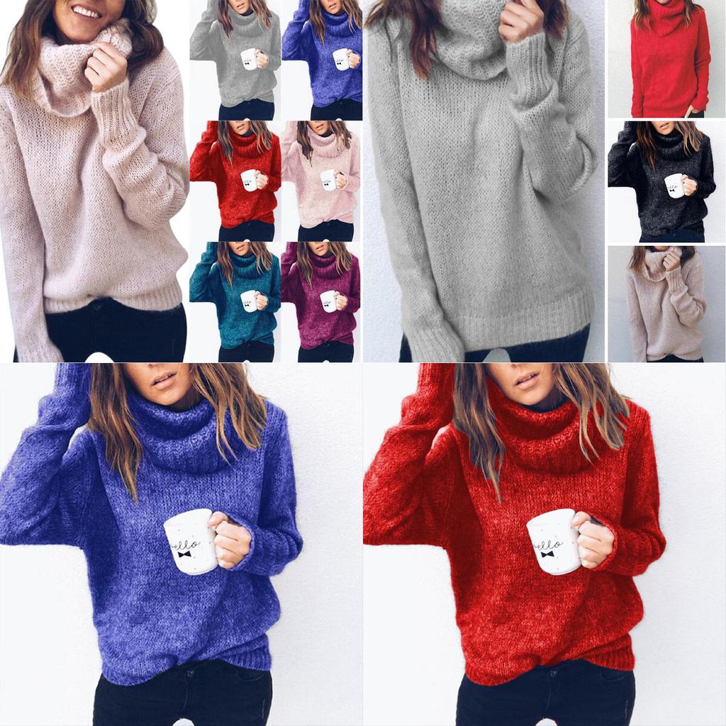 Elegant Women Winter Warm Turtleneck Sweater Pullover Perfect For Cold Days