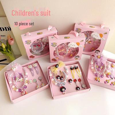 Princess Jewelry & Accessory Gift Set for Girls – Necklace, Earrings, Ring, Handbag, Hair Accessories & Baby Rubber Bands
