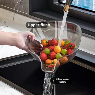 Kitchen Sink Corner Strainer Drain Basket Food Grade BPA Free Large Capacity Transparent Multi Functional Drain Basket with Spout