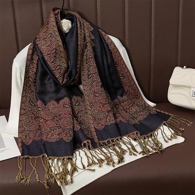 Luxury Thick Blanket Winter Bufanda Warm Cashmere Scarf Women Shawl Print New Wraps Pashmina Female Travel Poncho Stole