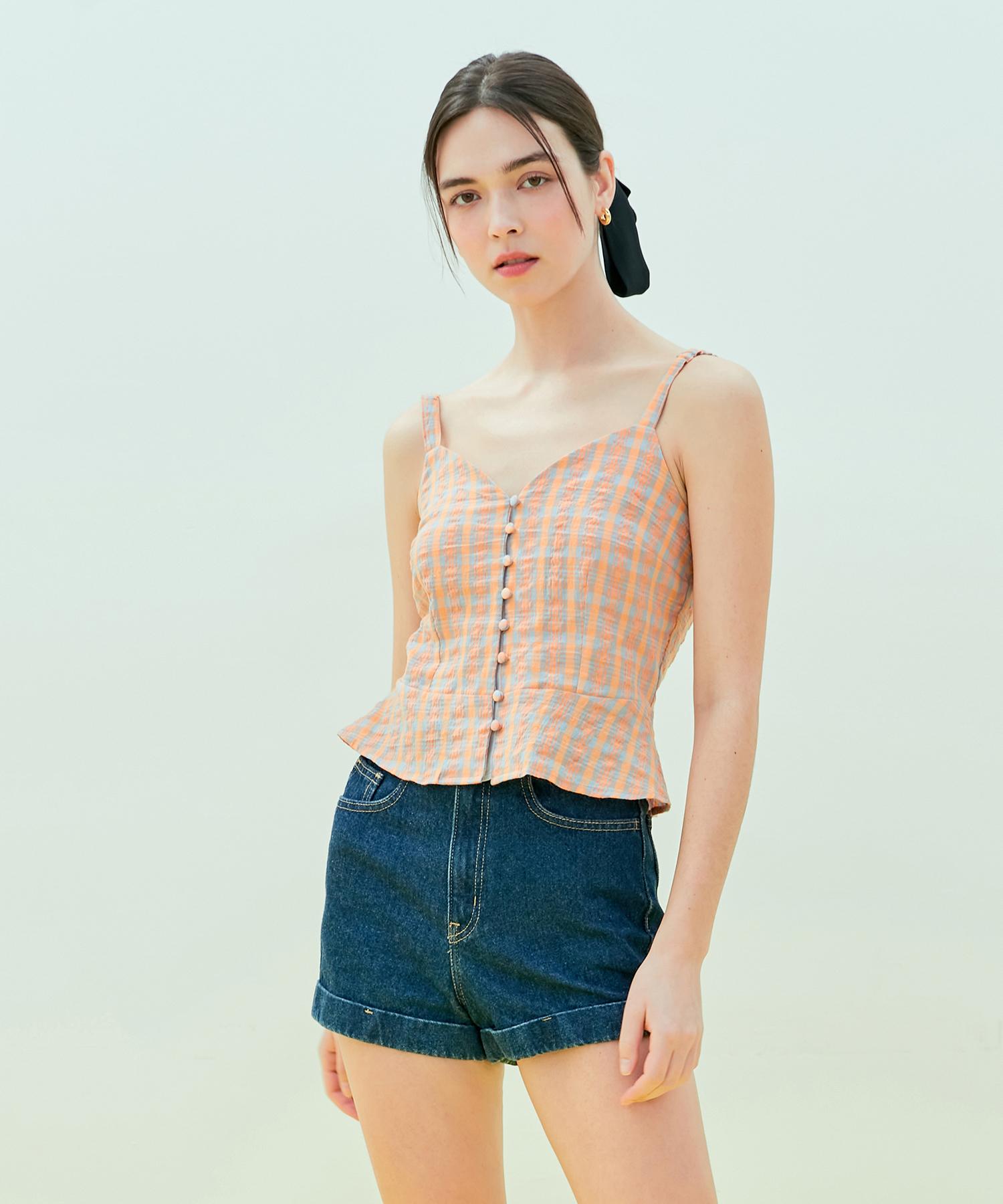 Near And Dear Button Bustier_Orange Free