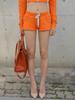 Deoineoseu Zipper Mini Shorts (Orange)