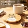 Reusable Wooden Table Coasters 6Pcs Wood for Drinks, Heat Resistant Drink Mat, Anti-slip Round Drinks Mats Dining Room, Coffee And Office Desktop