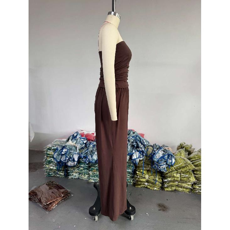 Women's 2026 Summer New Casual Outfit: Tube Top, Long Cardigan, Wide-Leg Pants Three-Piece Set