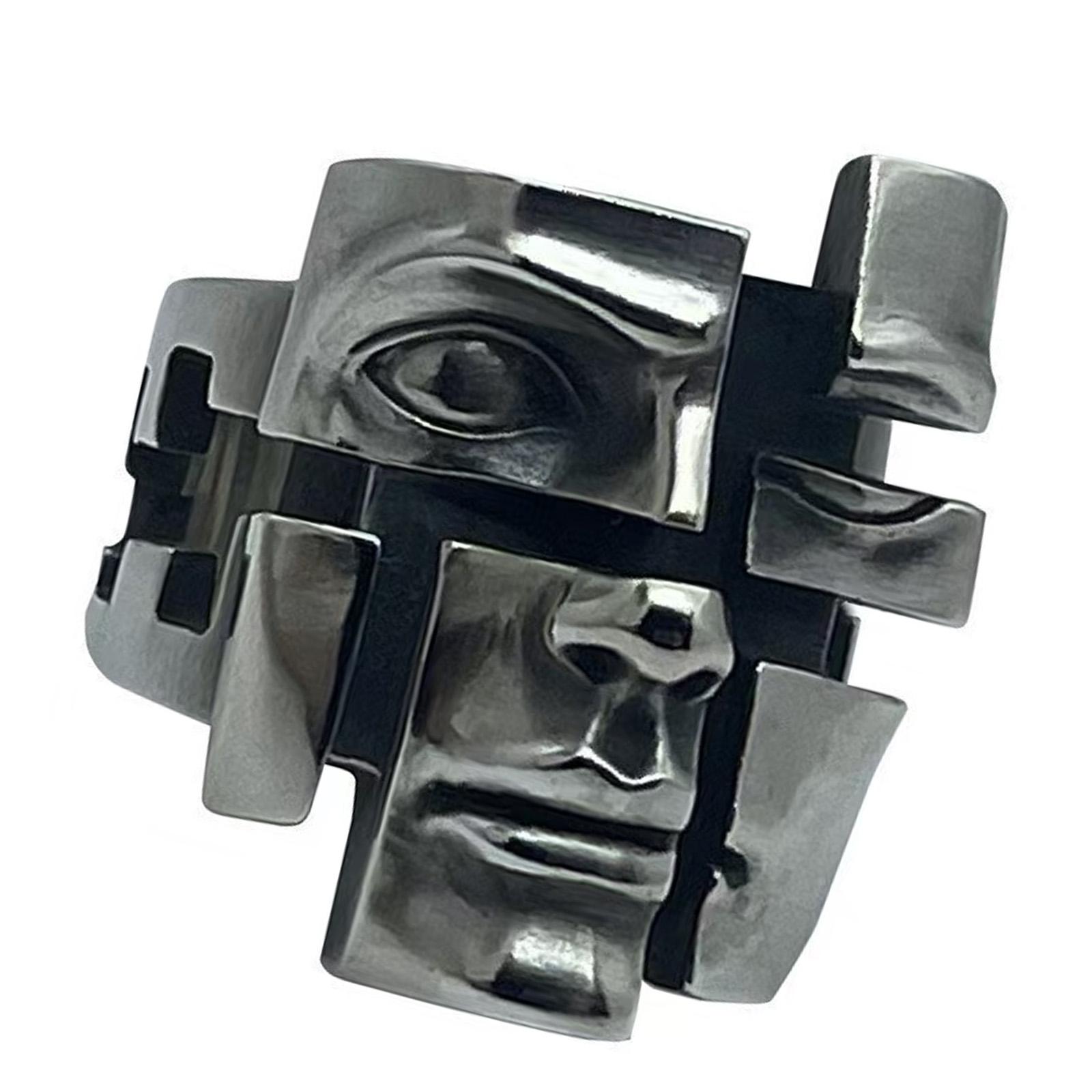 

Многогранные кольца-маски в стиле ретро, прочные кольца из цинкового сплава, ювелирные изделия, идеально подходящие для молодых законодателей моды и любителей искусства