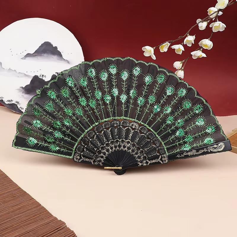 1PC Vibrant Colors Dance Performances Peacock Elegant Temperament Folding Durable Exquisite Gifts Decorated Dance Prop