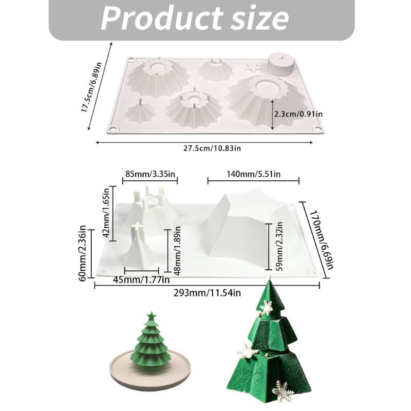 Festives Christmas Tree Shape Silicone Molds Baking Essential For Mousse Cakes Candle Making Nontoxic Easy Releases