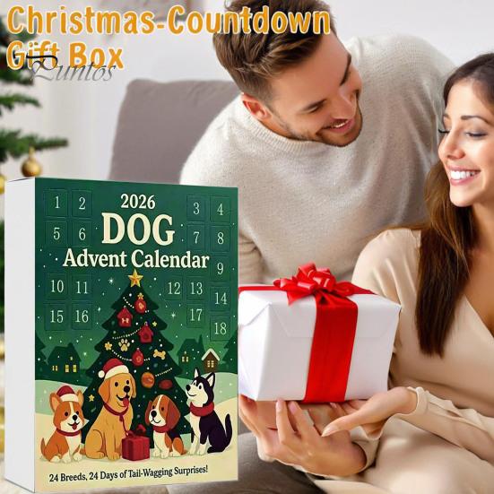 Holiday Countdown Calendar 2026 Christmas Advent Calendar, 24 Days with 2D Acrylic Gift for Kids Dog/Horse/Cat/Animals Pendants, Mini Animal